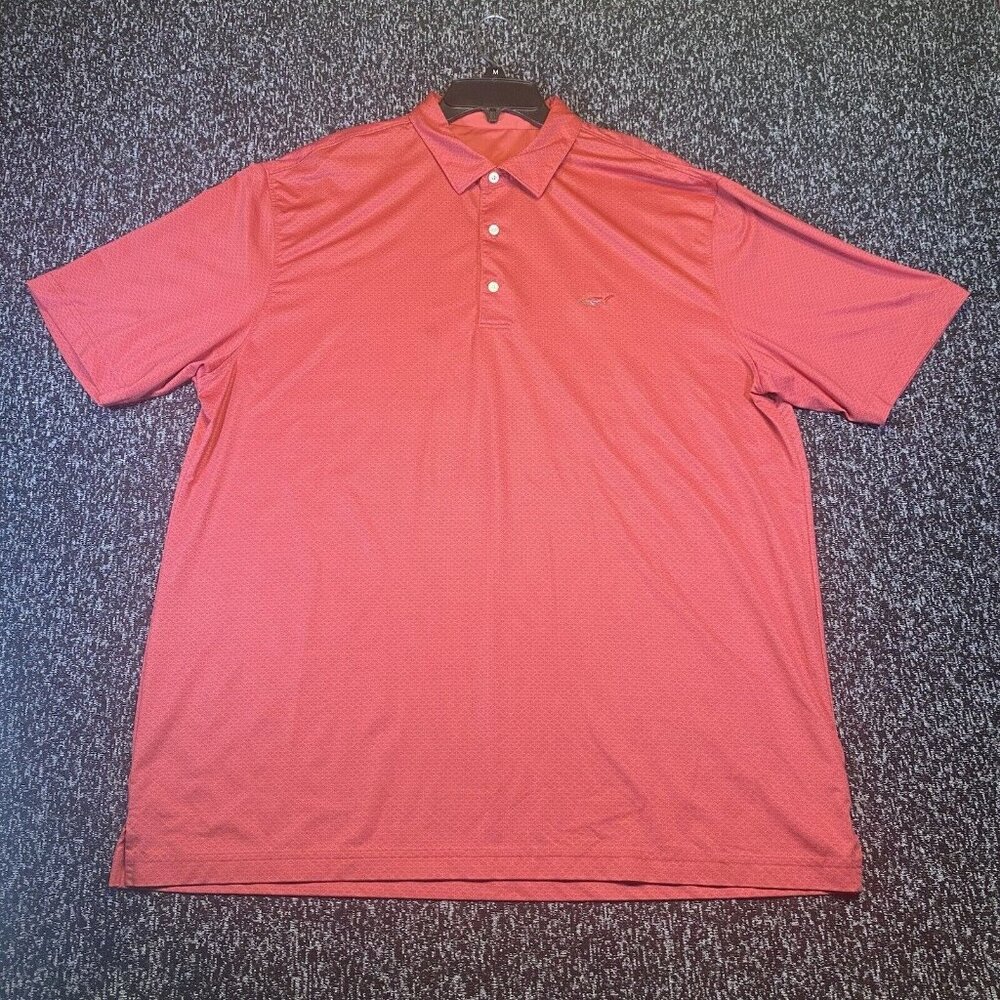 Greg Norman Play Dry Mens Size Large Solid Red Short Sleeve Golf Polo Shirt